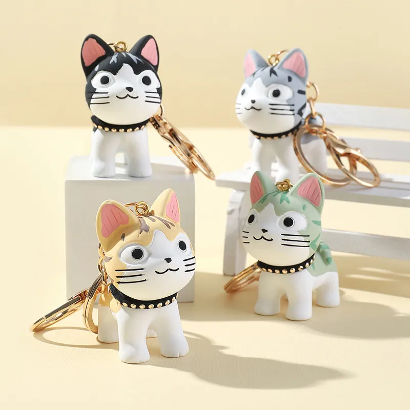 Cartoon Kittens Keychain Cure Animal Key Chain Creative Cat Pendant for Women Car Keyring Purse Bag Accessories Gifts