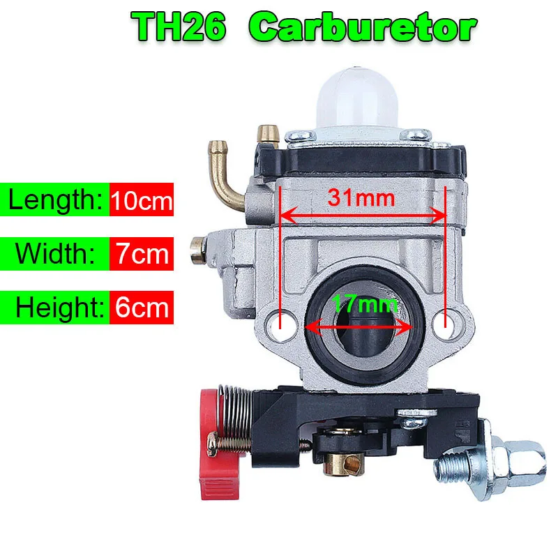 TH26 Carburetor Chainsaw Grass Trimmer Brush Cutter Engine Mechanical Carburetor TH23 TH34 For Oleo Mac BV162 23 25 26cc Carb