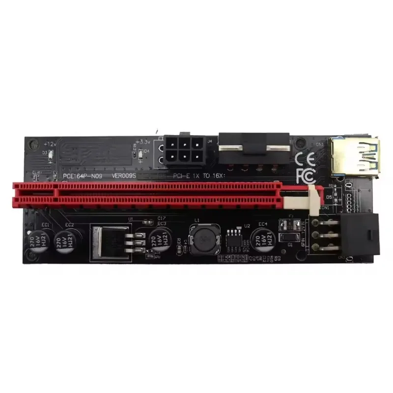 

VER009S/VER010S-Plus PCI-E 1X To 16X Expansion Card Adapter with SATA 15-pin To 6-pin Power Cable Graphics Card Expansion Board