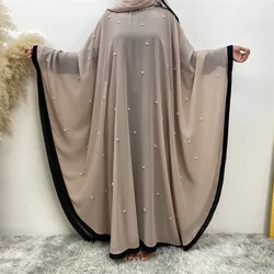 Middle Eastern Muslim women fashion fashion elegant chiffon dress Dubai Turkey Loose Muslim robe Bat sleeve robe