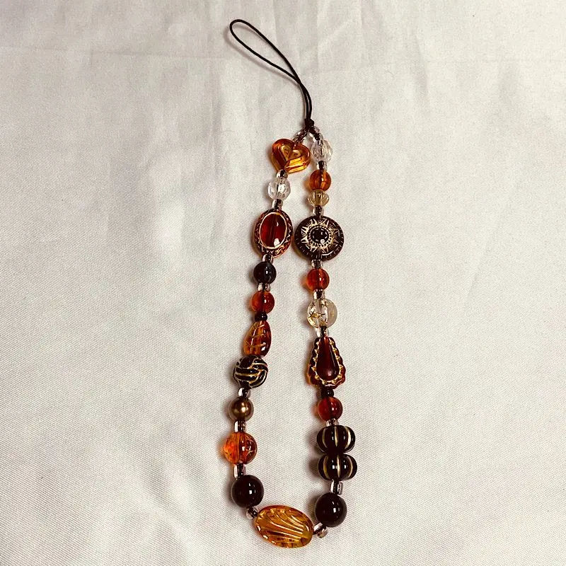 Fashion Women Beaded Phone Charm Strap Ins Wrist Hanging Ornament Phone Case Keychain CCD Camera Anti-Lost Lanyard - náhled 4