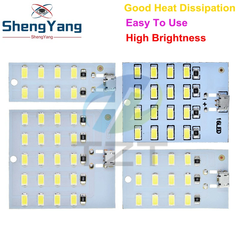 1PCS high quality 5730 smd 5V 430mA~470mA White  Mirco Usb 5730 LED lighting panel USB mobile light Emergency light  night light