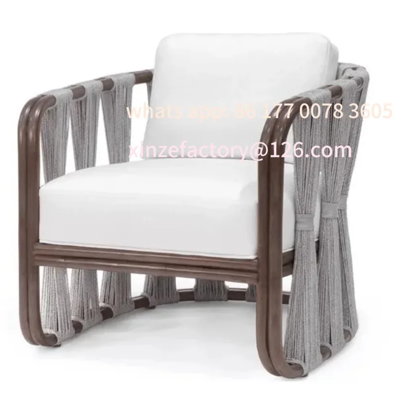 

Customizable single person rattan chair, villa model room sofa chairOutdoor sofa, homestay, garden balcony