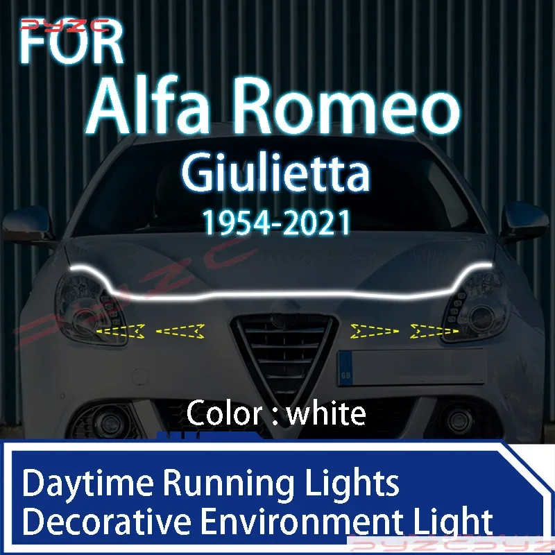For	Alfa Romeo Giulietta 1954-2021 Newly LED Daytime Running Light Scan Starting Car Hood DRL Guide Decorative Ambient Lamp 12V