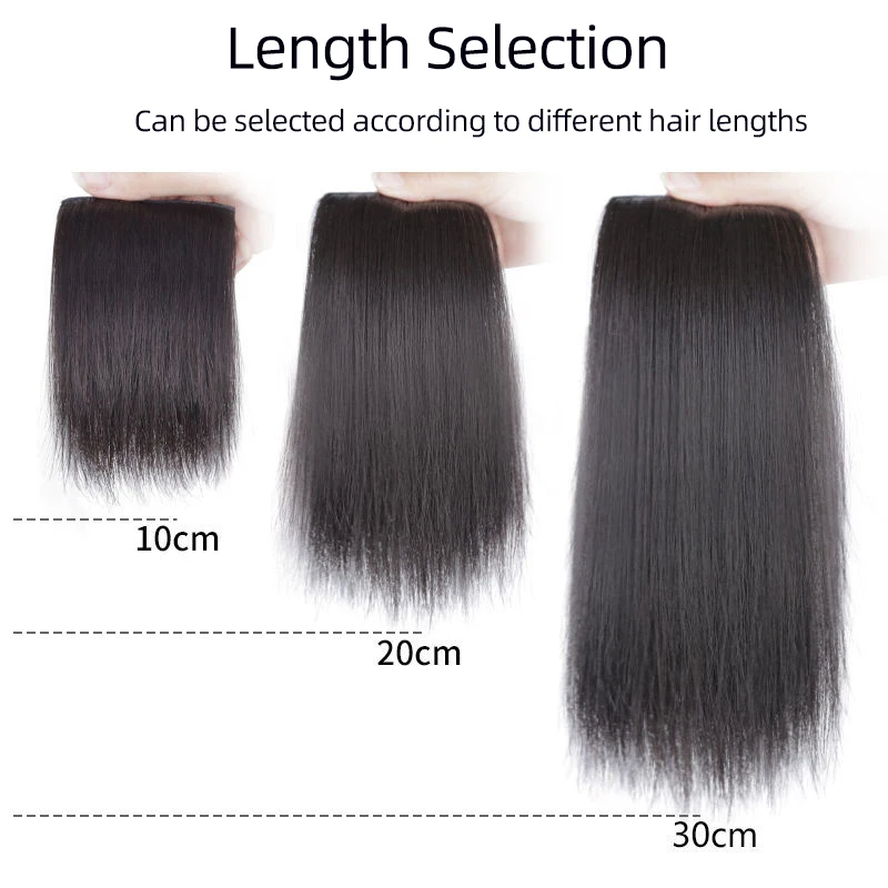 Aosiwig Clip In Hairpiece Hairpin One Piece Seamless Artificial Hair Pad Black Natural Hair Extensions Fake Synthetic for Women