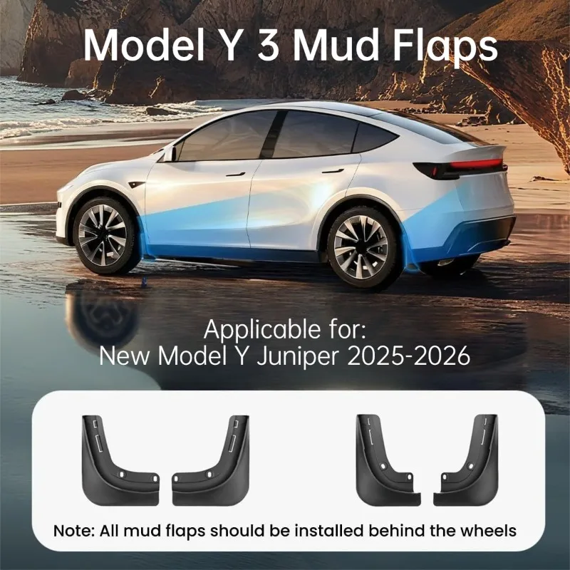 

For Tesla Model New Y 3 Upgrade Mud Flaps Splash Guards Fender Protectors Car Exterior Accessories Custom Fit Universal Fender