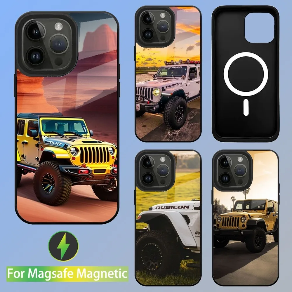 Cool Jeeps off-road SUV Phone Case For iPhone 15,14,13,12,11,Plus,Pro,Max Mini Magsafe Magnetic Wireless Charging 