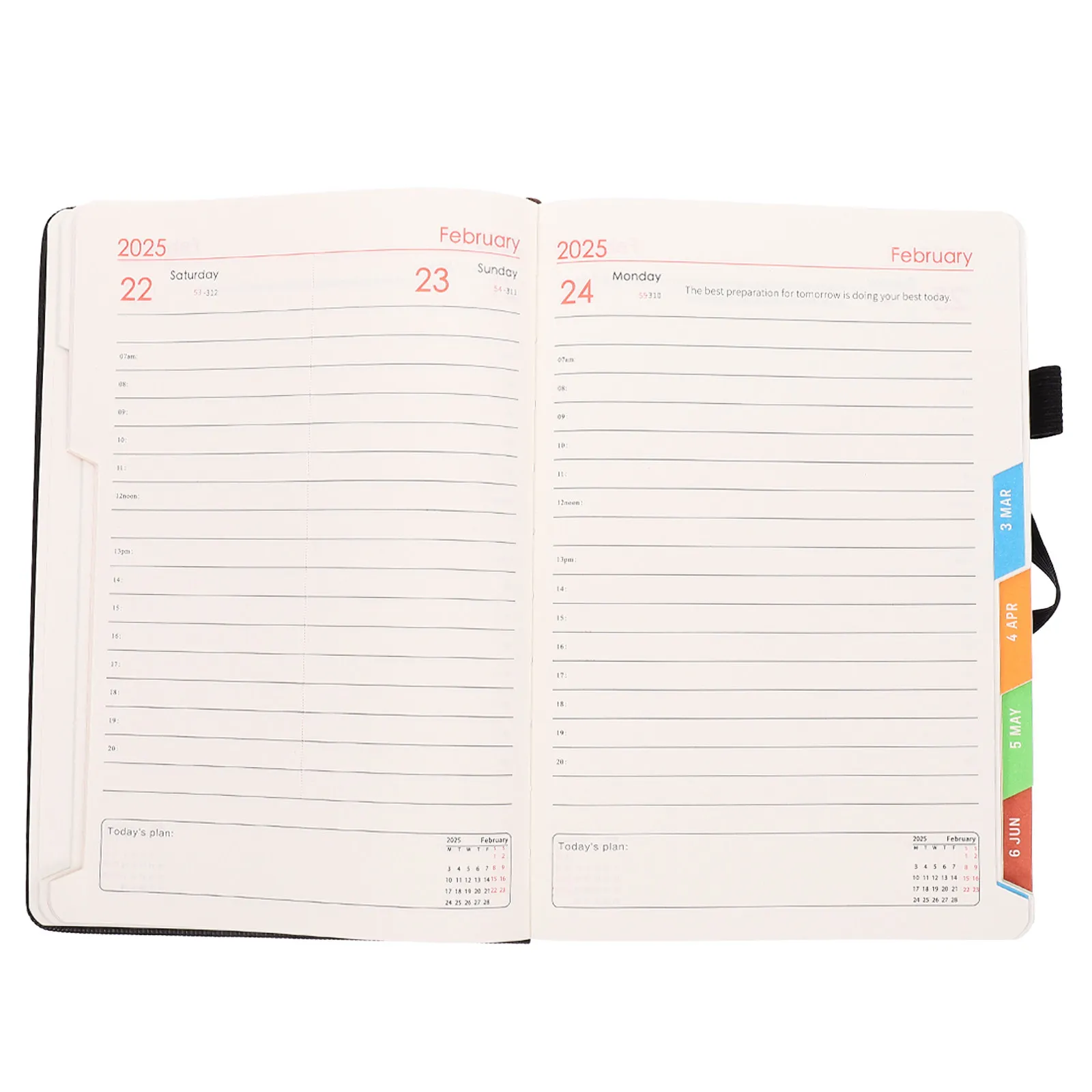 2025-a5-hardcover-weekly-monthly-planner-with-pen-holder-built-in-strap-smooth-bleed-proof-paper-stylish-office-student-notebook