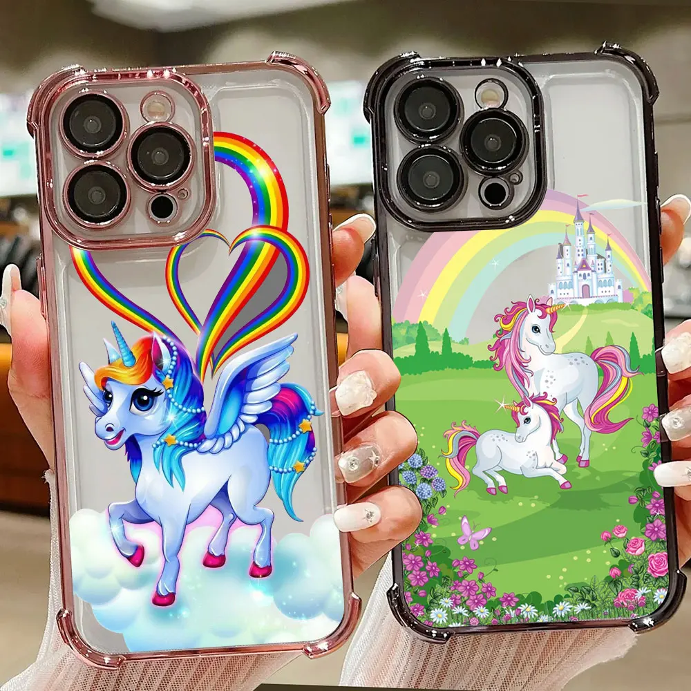 Cute Cartoon Unicorns Rainbows Case For Samsung Galaxy A57 A56 A55 A54 A53 A52 A37 A36 A35 A34 A27 A26 A25 A17 A16 A14 A07 Cover