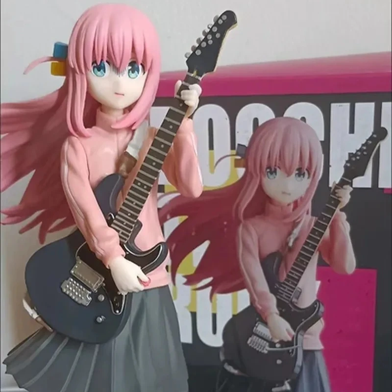 Anime Bocchi the Rock!, 15cm Gotou Hitori PVC Action Figure, Guitarra Performance Scene Model, Toy Gift Collection, Presente Ornamento