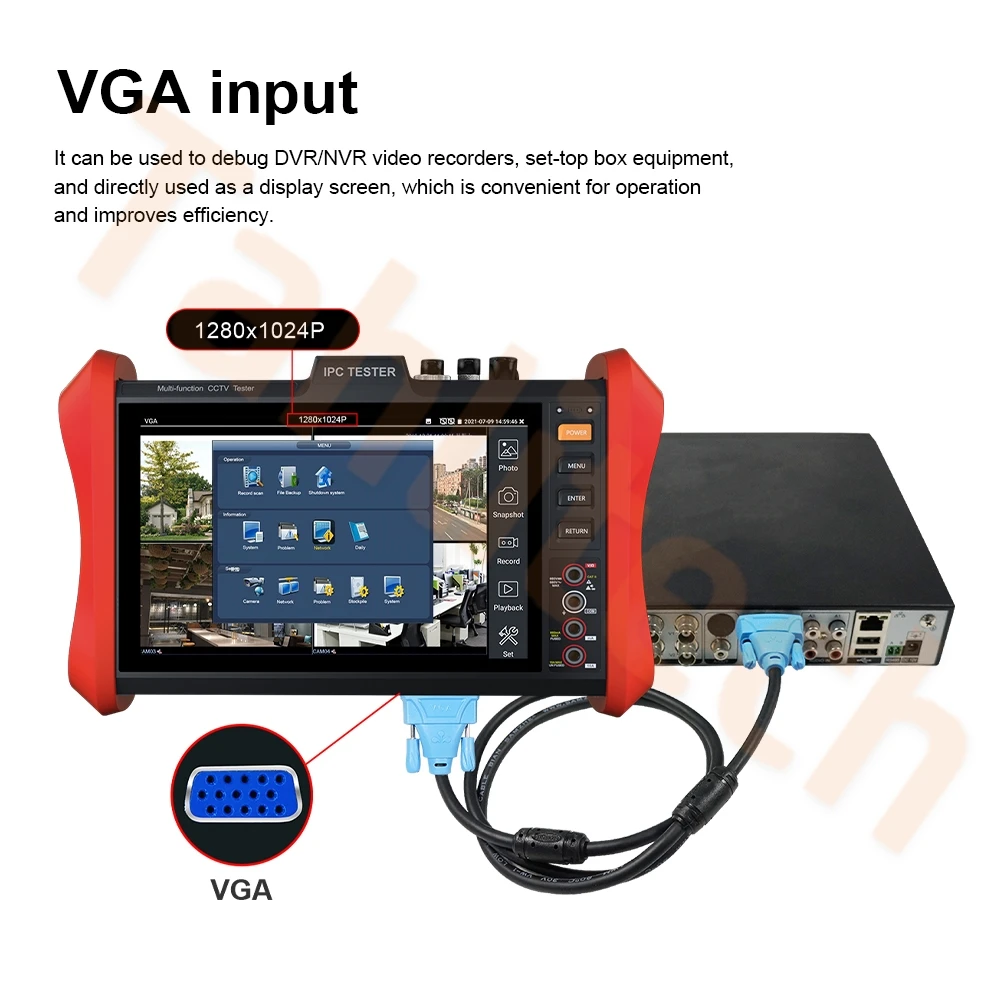 

Tahlitech E90 8-дюймовый 4K тестер IP-камер видеонаблюдения, трассировщик кабелей, OPM, VFL, VGA, HDMI-вход, PoE++, AHD, TVI, CVI, тестер IPC, цифровой мультиметр