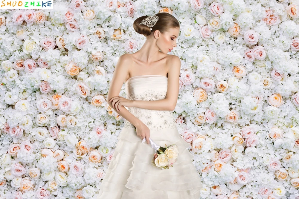 Kwiatowe tło kwiatowe Baby Shower ślub wieczór panieński urodziny fotografia imprezowa tło dekoracje ścienne baner Photostudio