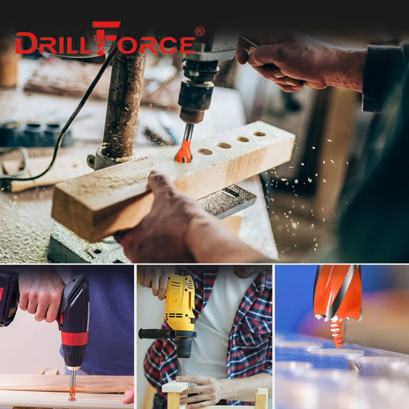 Сверло для сверления дерева Drillforce, устройство для резки дерева, 10-35 мм, 10/12/14/16/18/19/20/22/25/28/30/32/35 мм