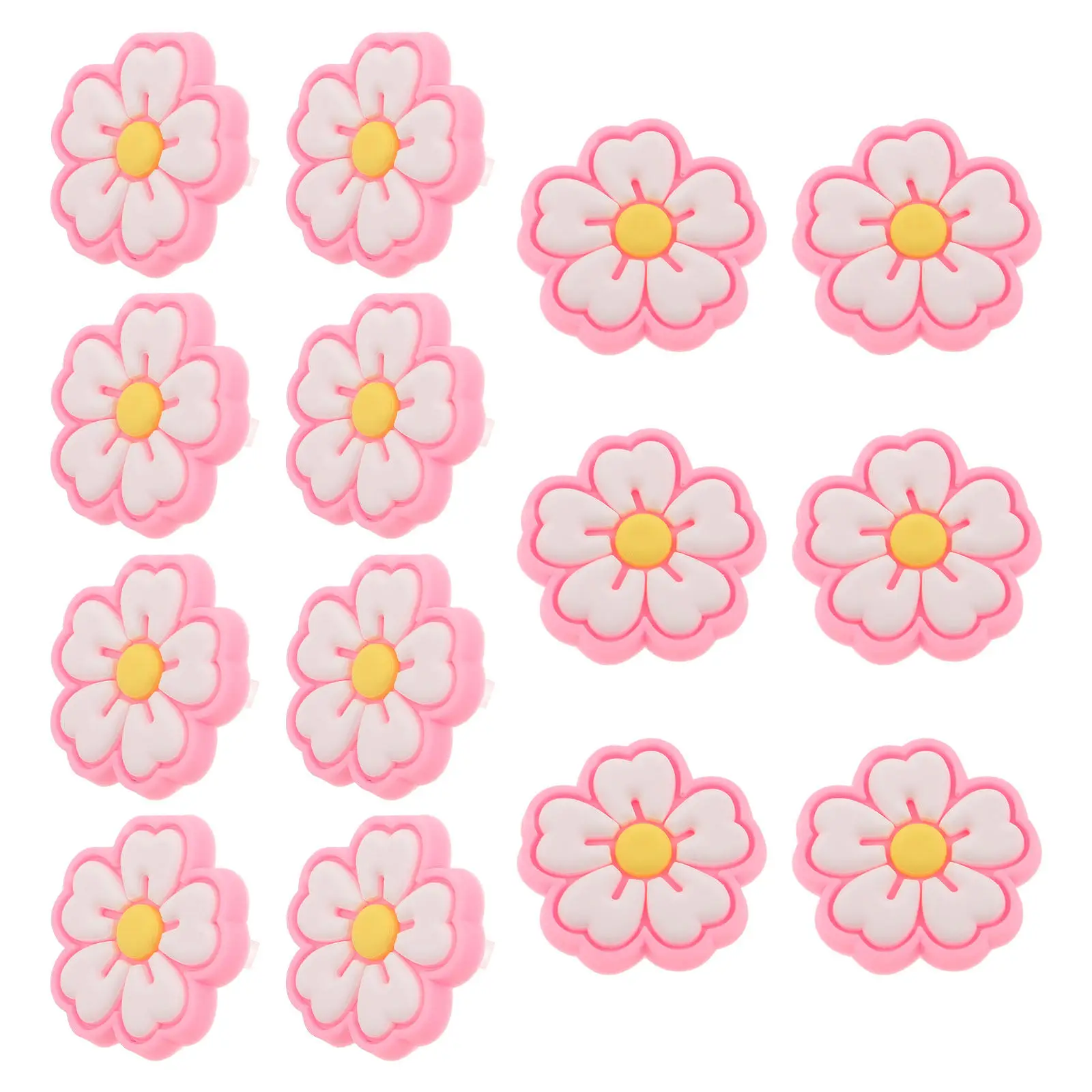 

30Pcs Cute PVC Pencil Charms Flower Floral Pen Clip Holder Cartoon Topper Decorative Stationery Accessory for School Office