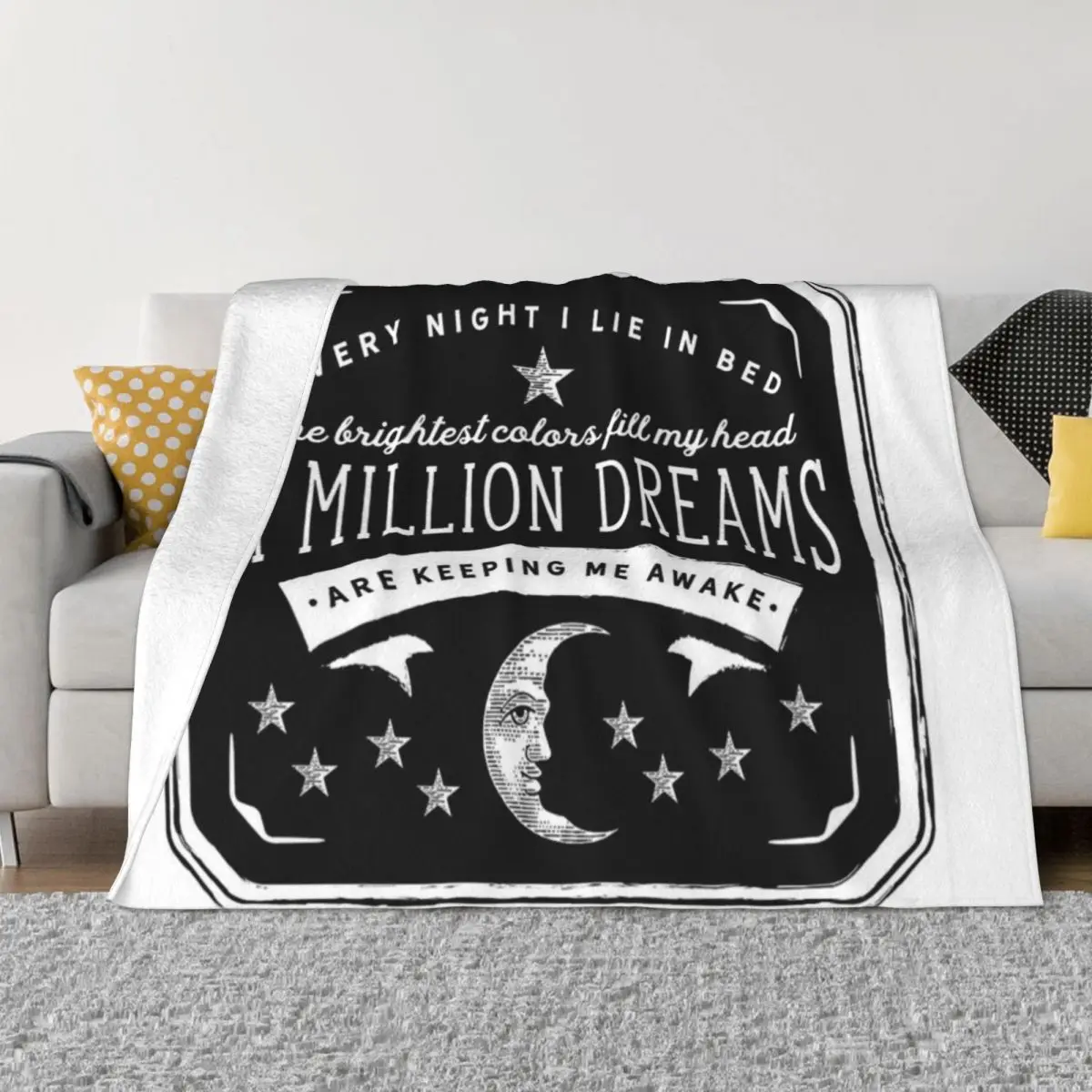 

A Million Dreams (The Greatest Showman) Throw Blanket Plaid on the sofa Kid'S Beautifuls Blankets