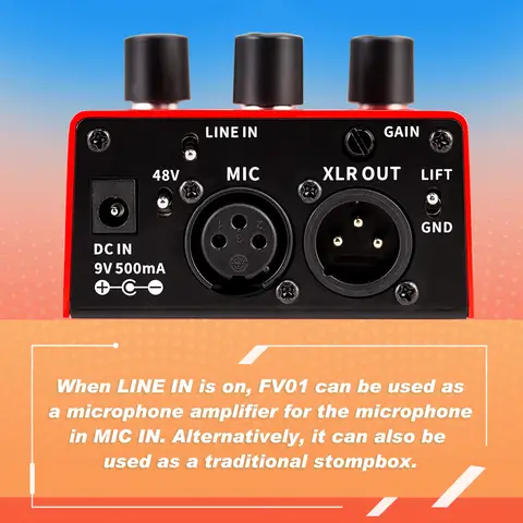 FLAMMA FV01 보컬 효과 프로세서 마이크 앰프 Stompbox 기타용 지연 리버브 효과가 있는 피치 보정