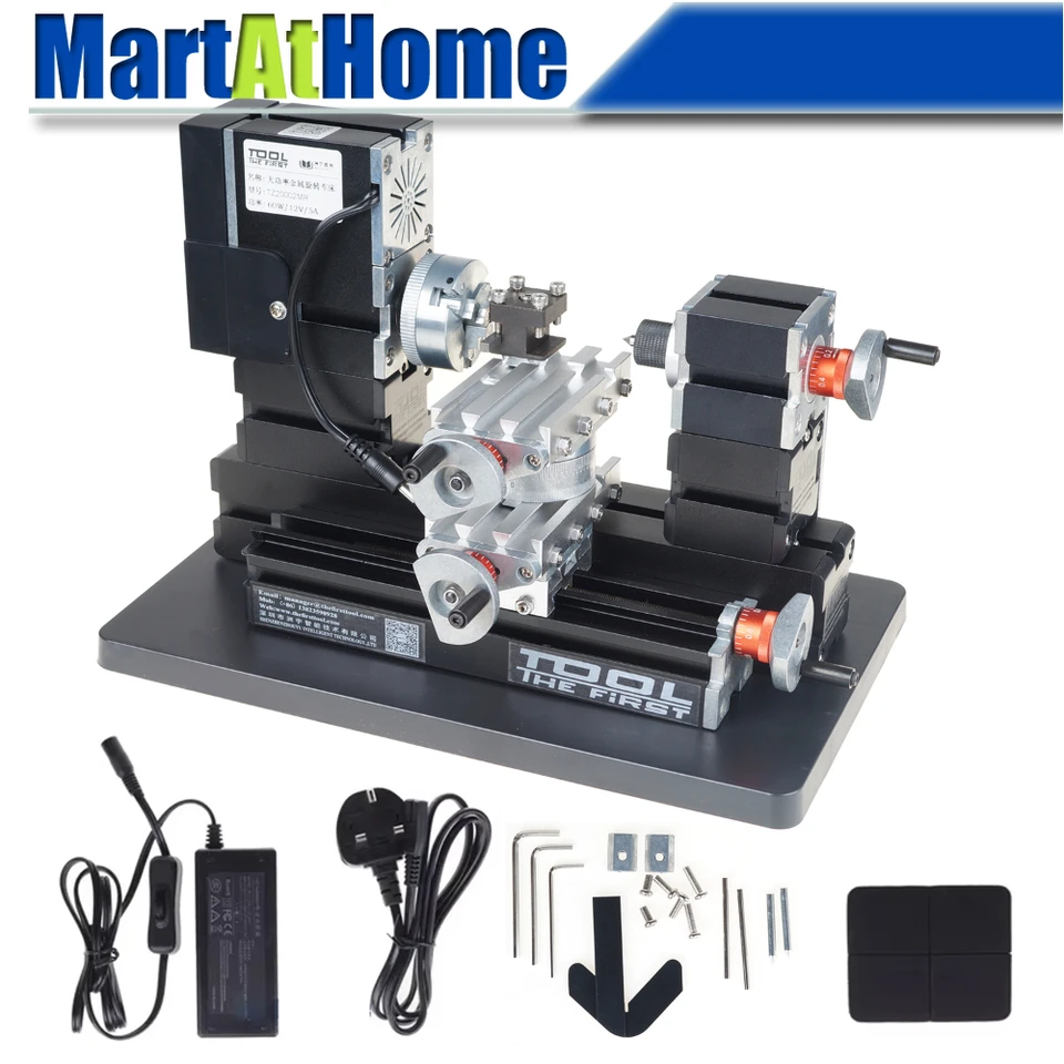 고출력 미니 금속 회전 선반 기계 도구, 첫 번째 도구, TZ20002MR Max, 135x100mm, 12000RPM 썸네일 7
