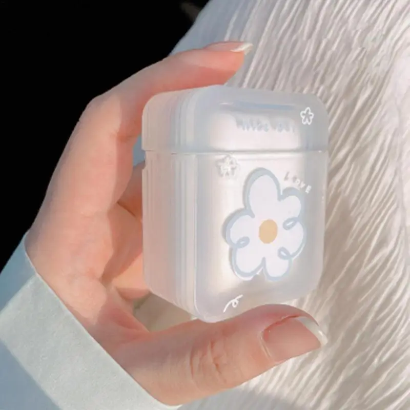 Kotak Earpiece Transparan Lucu untuk Airpod 1/2/Pro dengan Gesper untuk Airpods Earphone Kotak Pelindung Casing Penutup