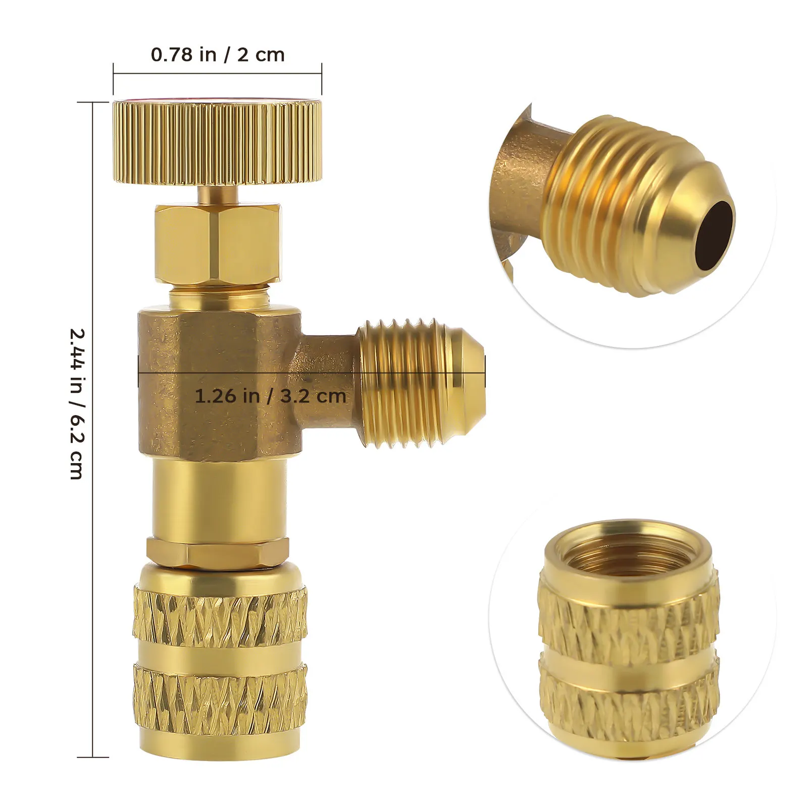 2Pcs Air Conditioning Refrigerant Valve Dual Purpose Safety Filler Valve for R410a R32 Home Ac Systems Solid Stable Installation