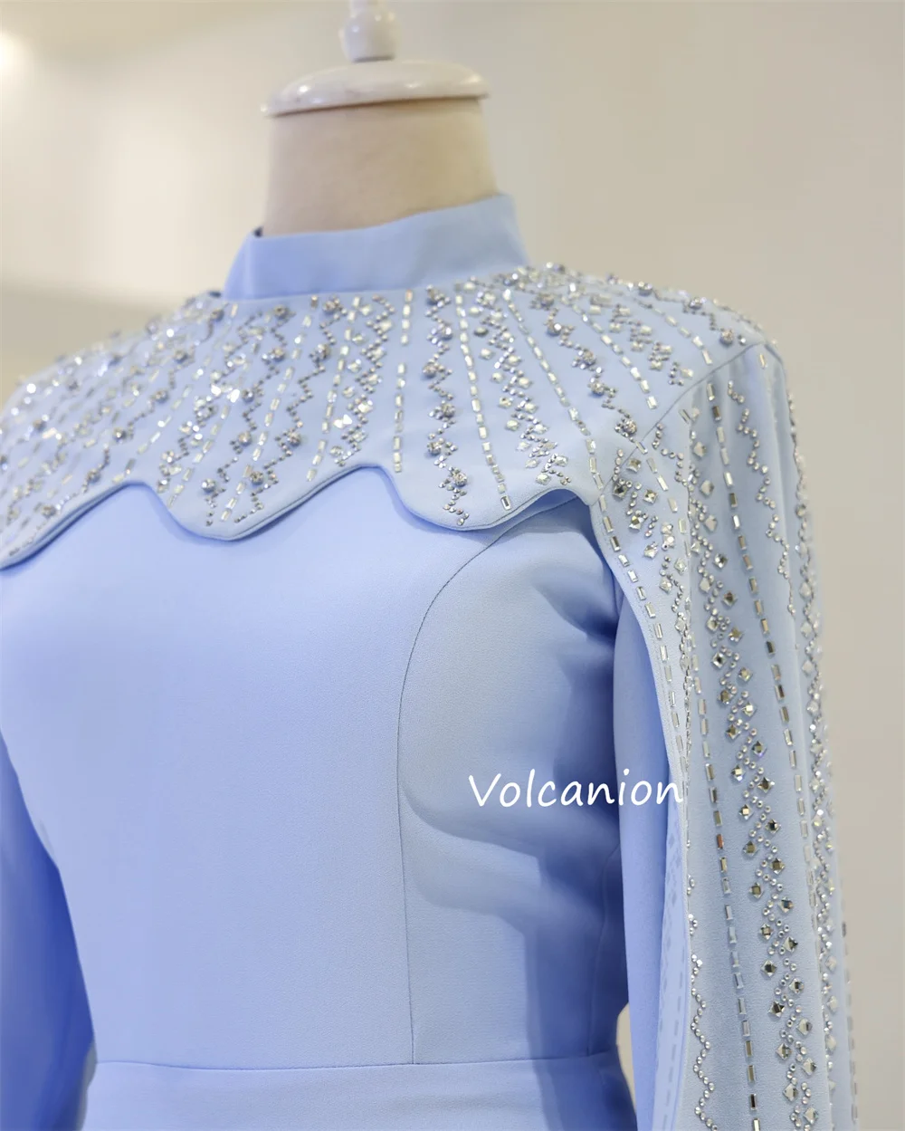 Customized Jersey Sequined High Collar A-line Long Dresses Bespoke Occasion Classic Exquisite Sizes Available Prom