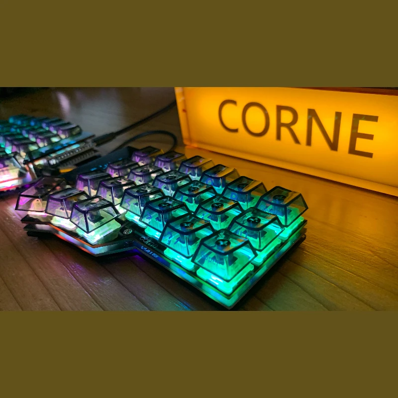 Corne Keyboard Sandwich Case Fr4 Carbon Fibre Positioning Board Acrylic Bottom Case 1.6mm/ 1.2mm/ 1.5mm Corne Cherry V3.0.1