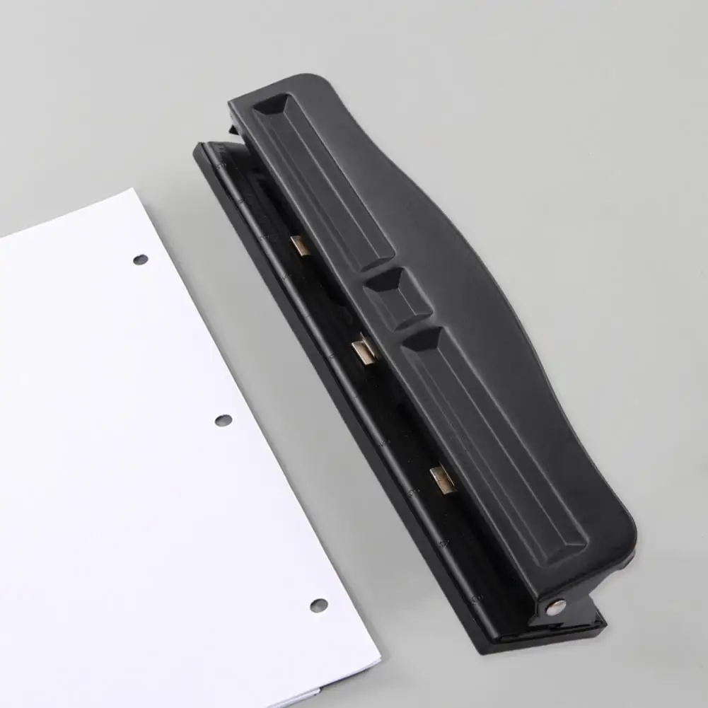 Perforadora de 3 agujeros para encuadernación, 8 hojas de Metal, bandeja de chips de residuos integrada, perforadora de papel Manual de escritorio, suministros escolares