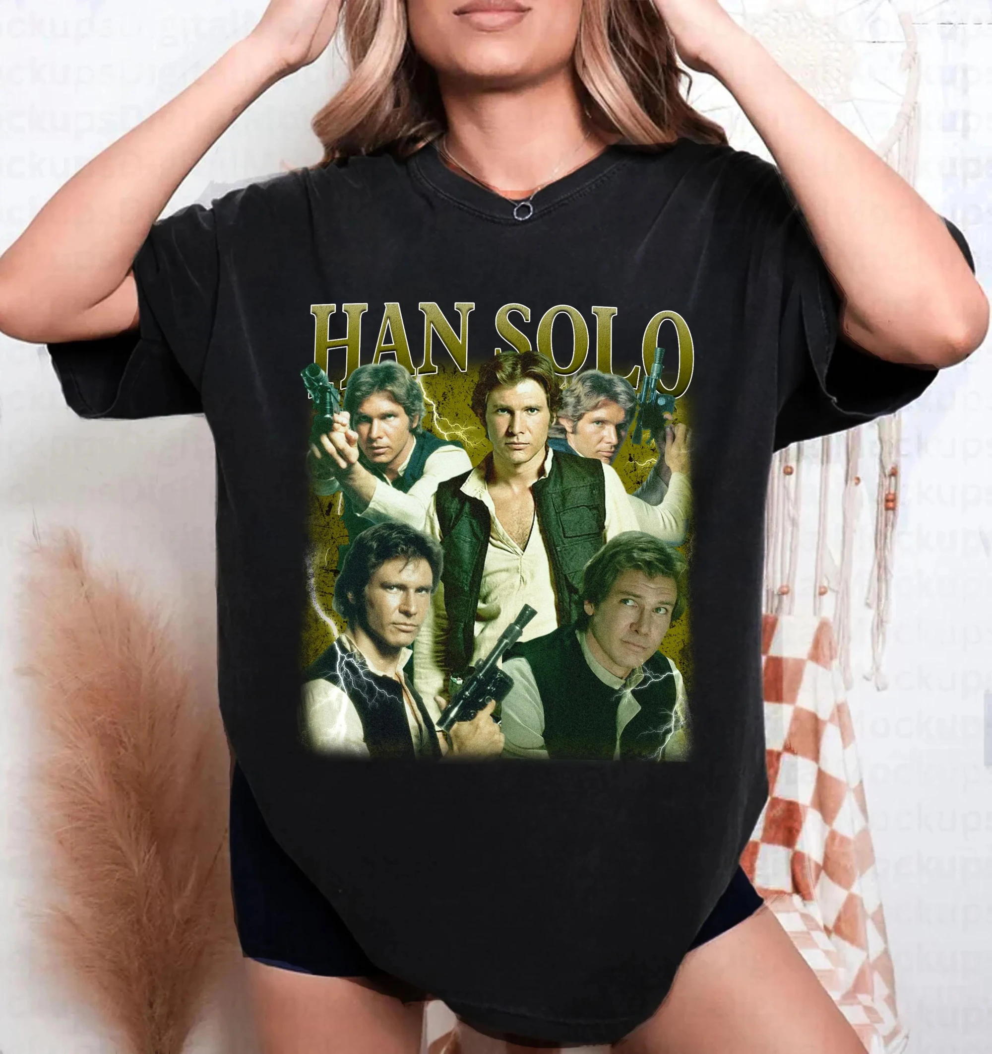 

Han Solo Printed Women's T-shirt Spring/Summer Fashion Trend Pure Cotton Top Neutral Round Neck Short Sleeve T-shirt