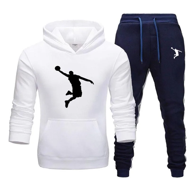 2024 Nieuwe Mannen Hoodie olahraga kasual Pak Mannen Trui bertudung Jas + Broek Merk Sportkleding Outdoor Jogging Hoodie mannen