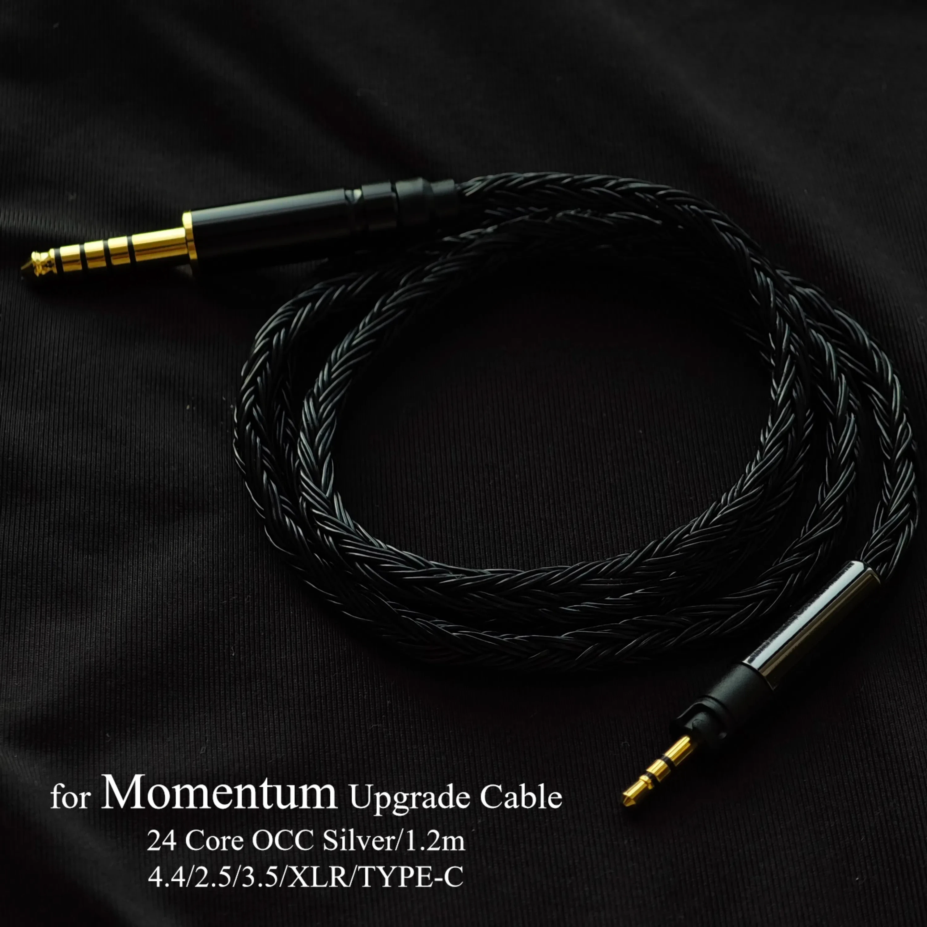 

for Audio-Technica M40X, M50X, M70X Headphone Upgrade Cable, 4.4mm Balanced, 24-Core Silver-Plated OCC, 6.35mm