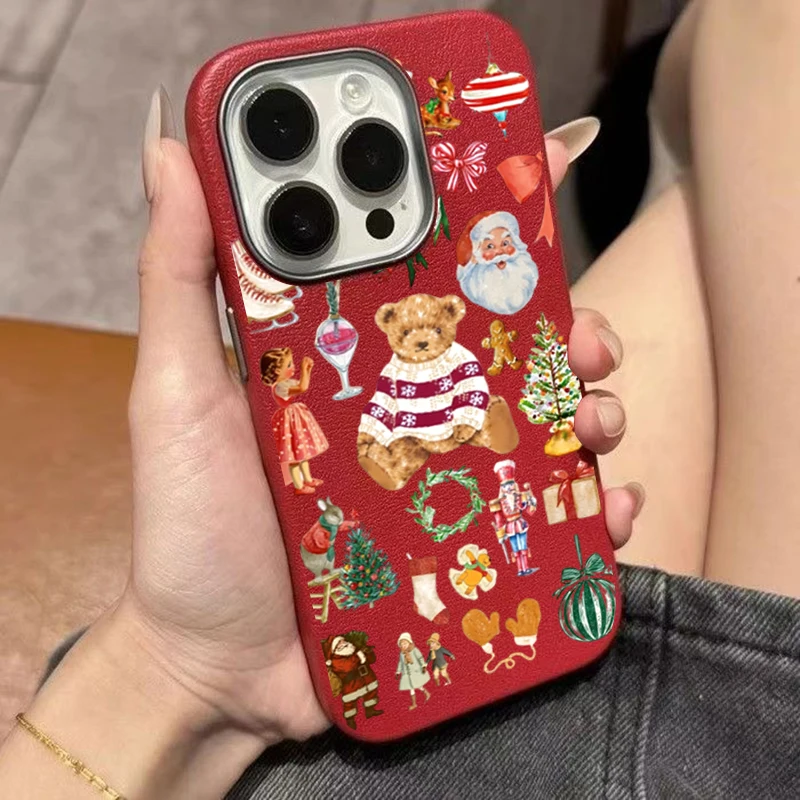 

Christmas Elements Bear Collection Phone Case for iPhone 17 Air 16 Pro 15 14 Pro Max 13 12 11 XS X XR 8 7 Plus TPU Cover Funda