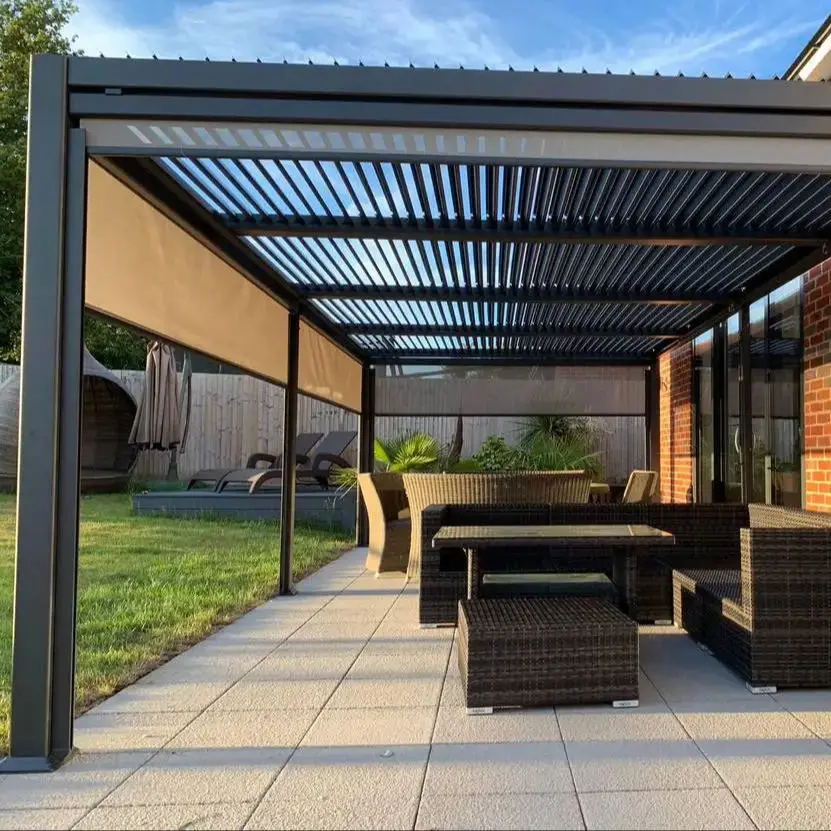 

Multi Scenario Applicable Aluminum Alloy Pavilion Independent or Wall Mounted Installation Fashionable Pergola Anti Rust Gazebo