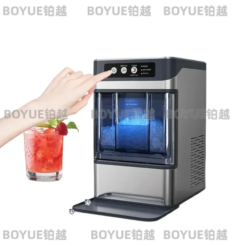 Portable Countertop Ice Maker Machine Self Cleaning Soft Chewable Granular Cubes With Auxiliary Water Tank For Home Kitchen