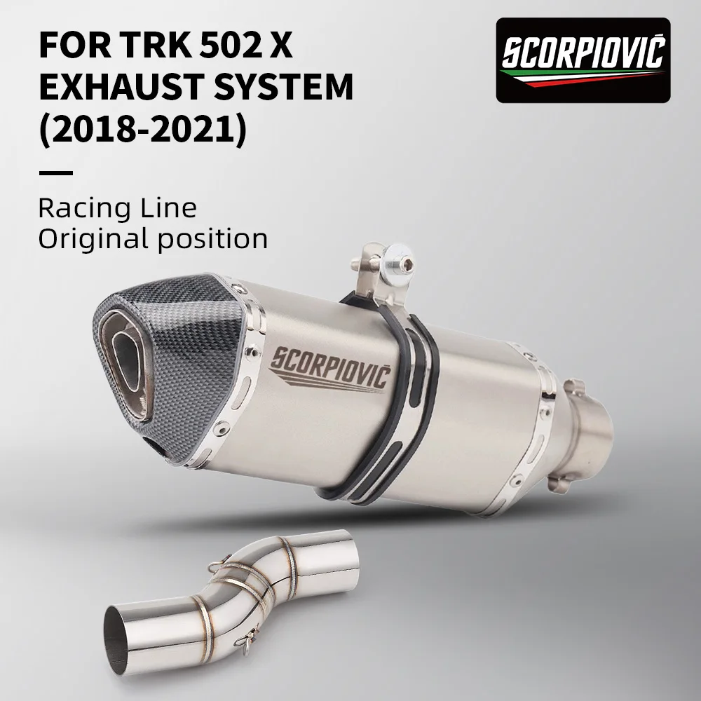 Di scarico moto Per Benelli TRK502X 502X TRK 2019 2020 2021 Sistemi completi Moto Mid Link Tubo
