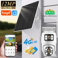 Tuya Solar 4G cámara impermeable al aire libre PIR seguimiento automático 12MP lente Dual PTZ cámara inteligente batería Monitor de red de seguridad cámara IP