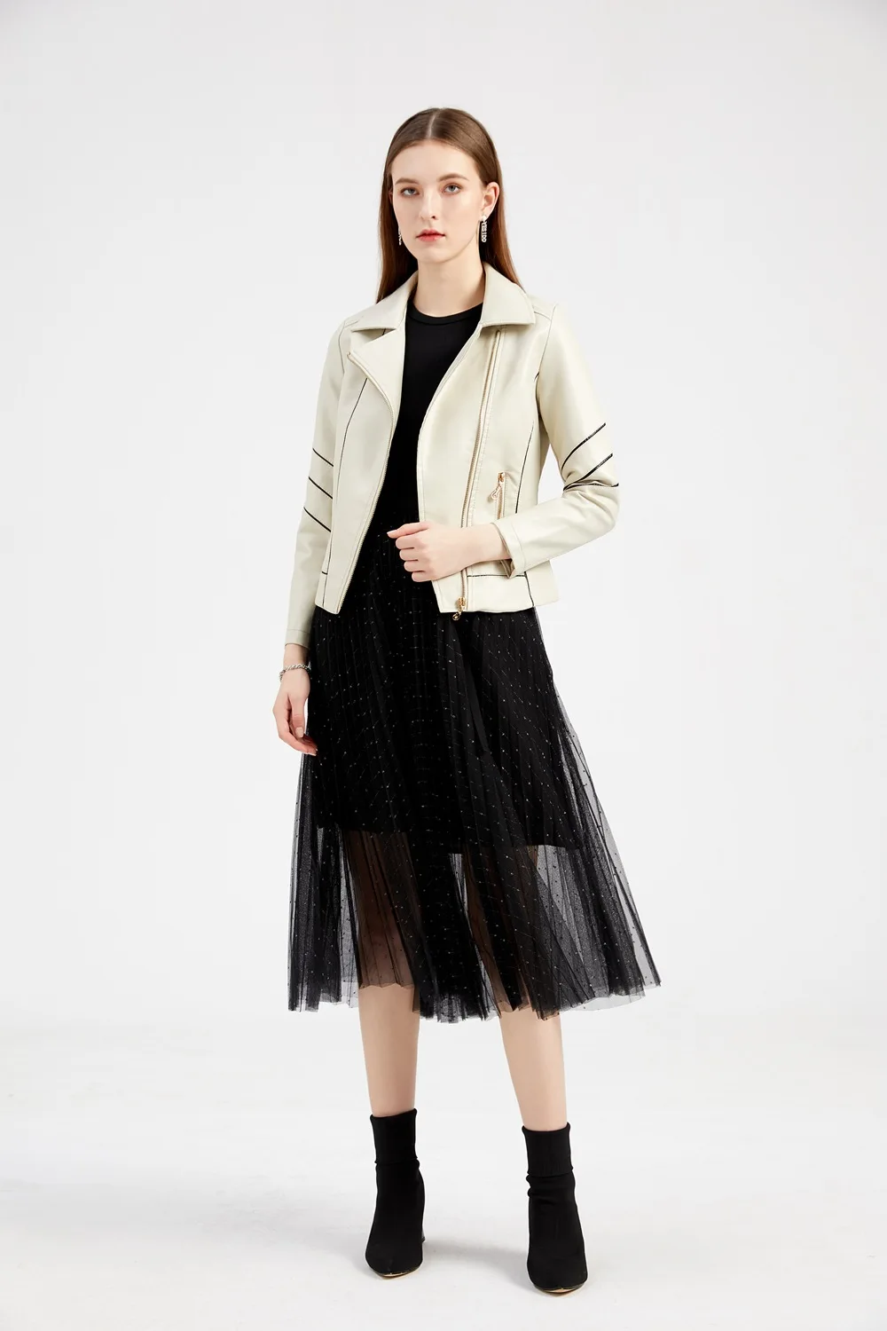 Thin PU Zipper Short Coat for Women, Motorcycle Jackets, Leather Clothes, Spring and Autumn Jackets, New Style, Purchase