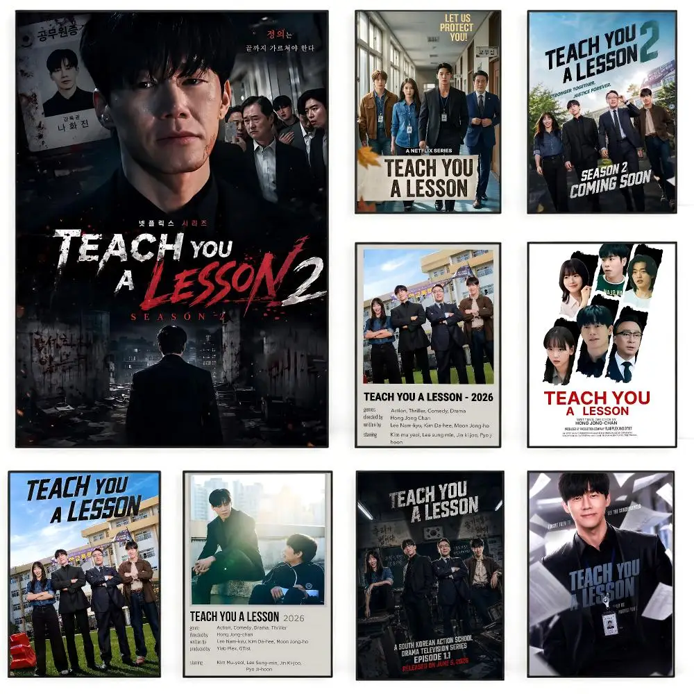 movie Teach You a Lesson Poster Poster Nordic HD Self-Adhesive Wall Sticker Home Café Bedroom Living Room Art Decor Gift