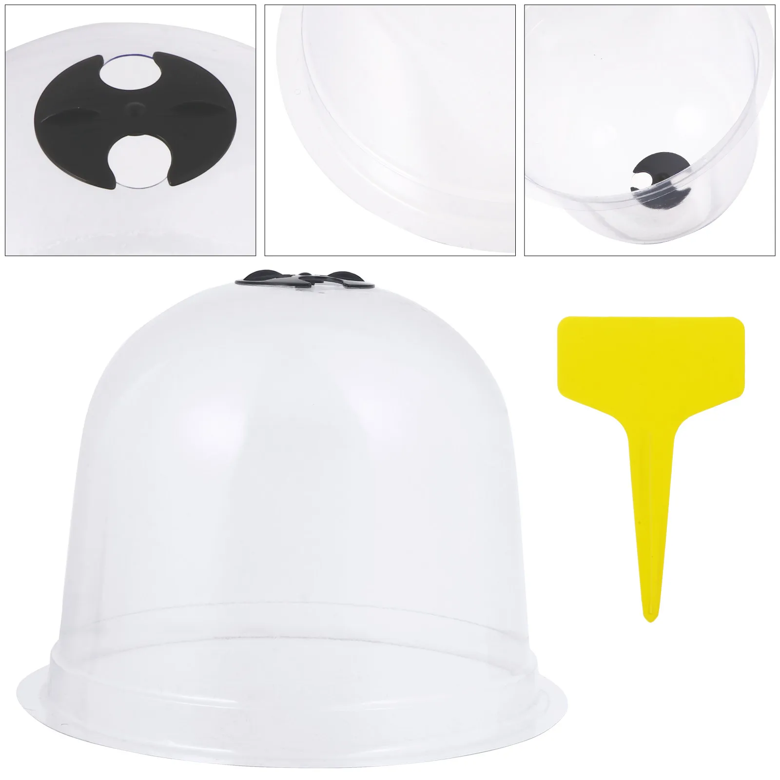 6Pcs Plant Dome Bell Covers Rotating Vent Design Portable Frost Protection Kit Includes 18 Ground Pegs 10 Plant Labels Garden