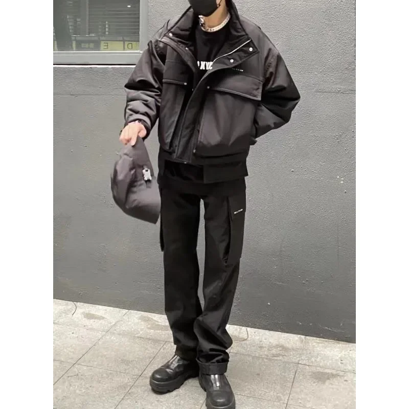 

Men Casual Trousers ALYX High Street High Quality Multi-functional Pockets Metal Button Trousers Men Clothing