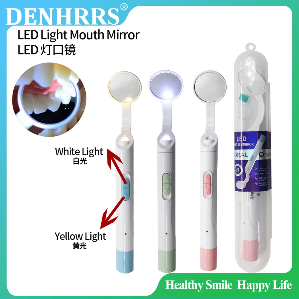 1Pc Dental LED Light Mouth Mirror Portable Reusable Dentist Oral Checking Fog Bright Tooth Care Hygiene Clean Instrument