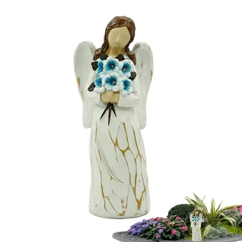 

Solar Angels For Cemetery 11 Inches LED Lights Resin Outdoor Angel Statues For Garden Angel Garden Decoration Waterproof