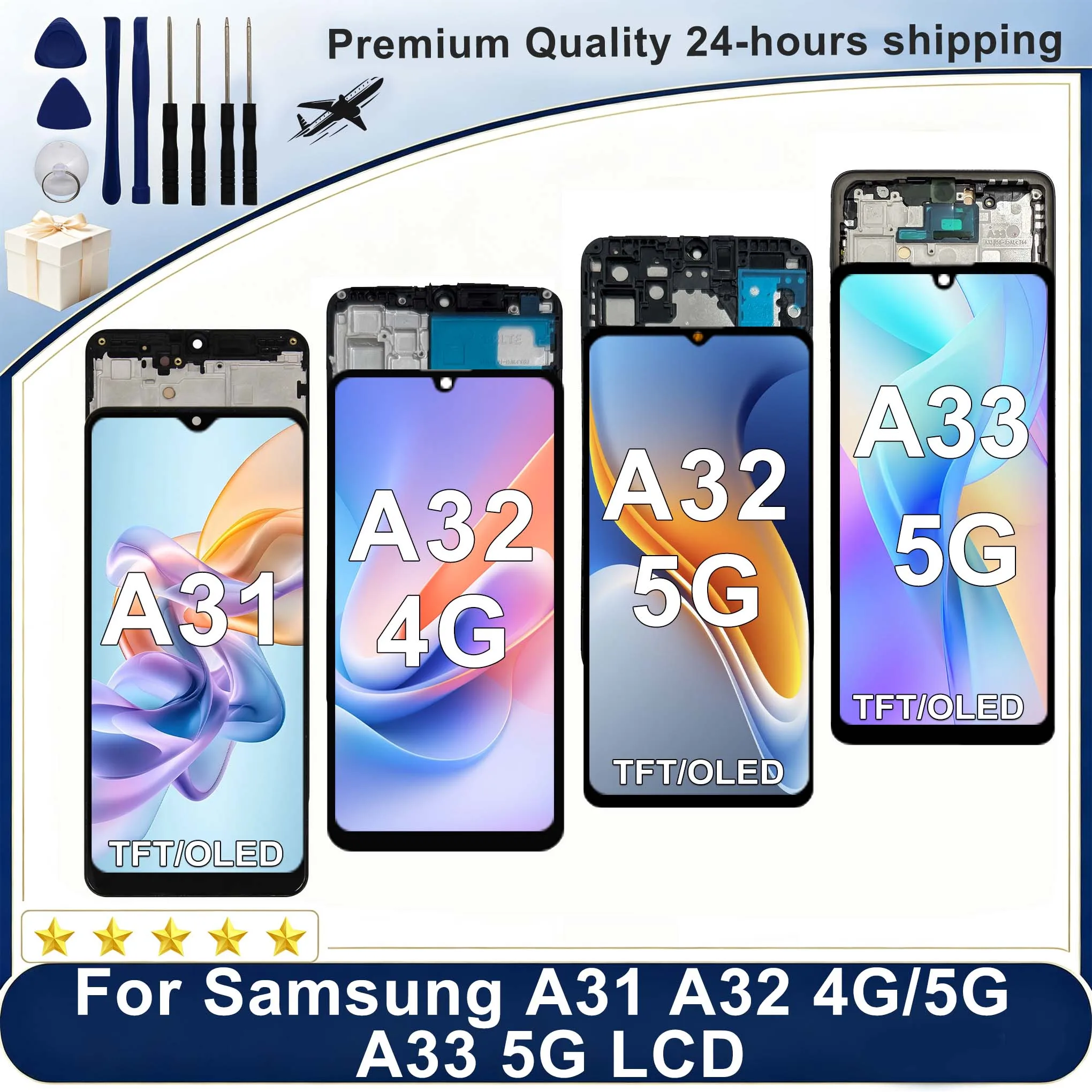 OLED For Samsung Galaxy A31 4G LCD A315F Touch Screen For Samsung A32 4G 5G Display A33 5G LCD A325F A326B A336E TFT Replacement
