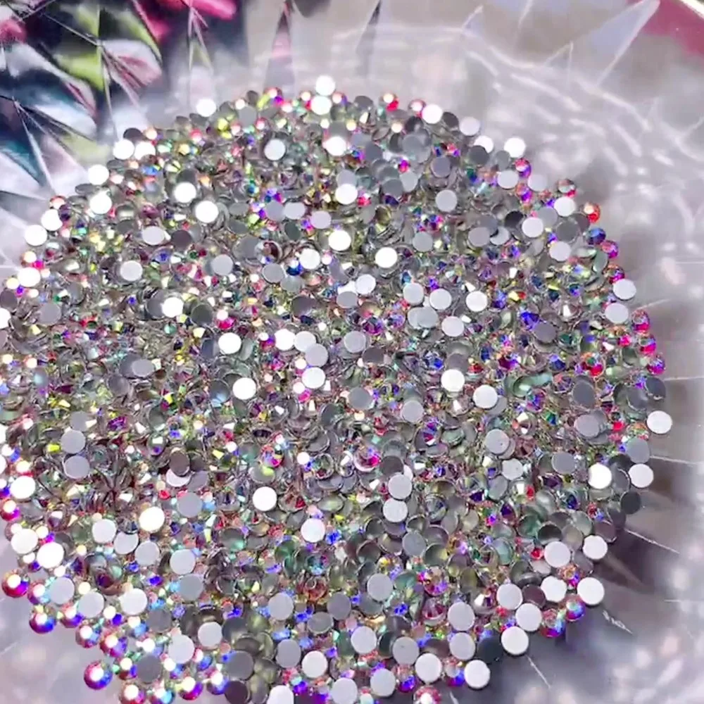 1440pcs Shiny Glitter Diamond Crystal AB Non Hotfix Rhinestones SS3-SS16 FlatBack Strass Stone Sewing&Fabric Nail Art Decoration