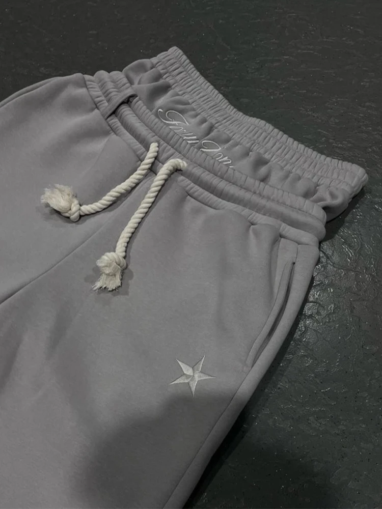 Y2K – pantalon sur mesure du même Style pour hommes et femmes, Simple, broderie quotidienne, polyvalent, nouvelle collection automne/hiver