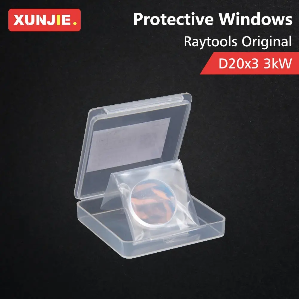 XUNJIE Raytools Original Protective Windows 20x3mm 3kW  211LCG0129 Lens For Raytools BW101-GS Laser Cutting Head