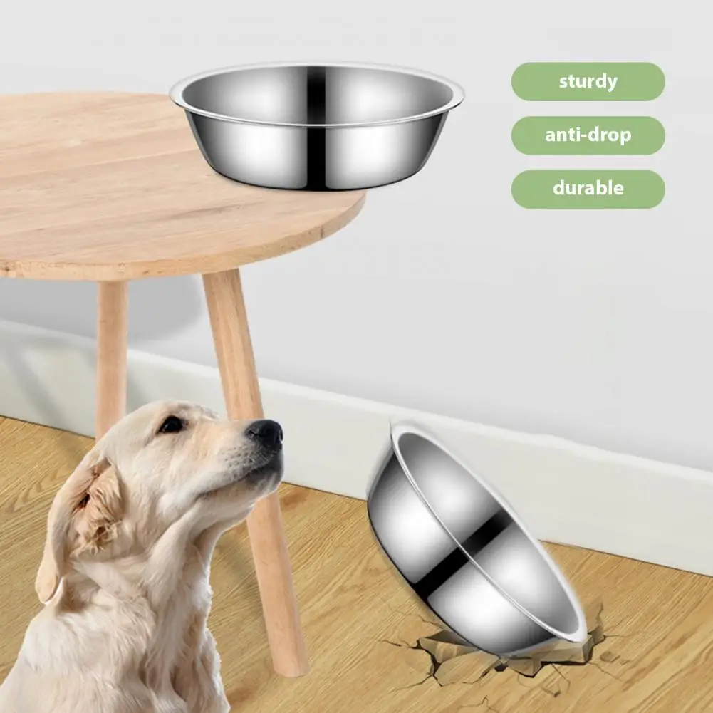 Easy to Clean Pet Bowl Durable Stainless Steel Pet Bowls Easy to Clean Rust-resistant Cat Dog Food Dishes Smooth Surface Pet