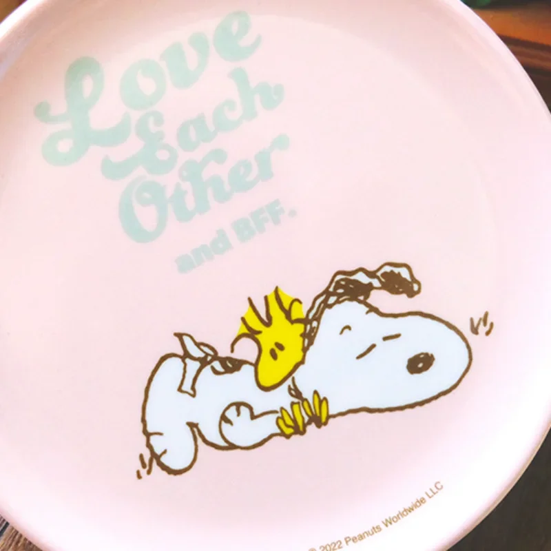 스누피 접시 애니메이션 가정용 과일 접시 케이크 접시 뼈 접시 만화 작은 접시 주방 용품 레스토랑 간장 어린이 선물
