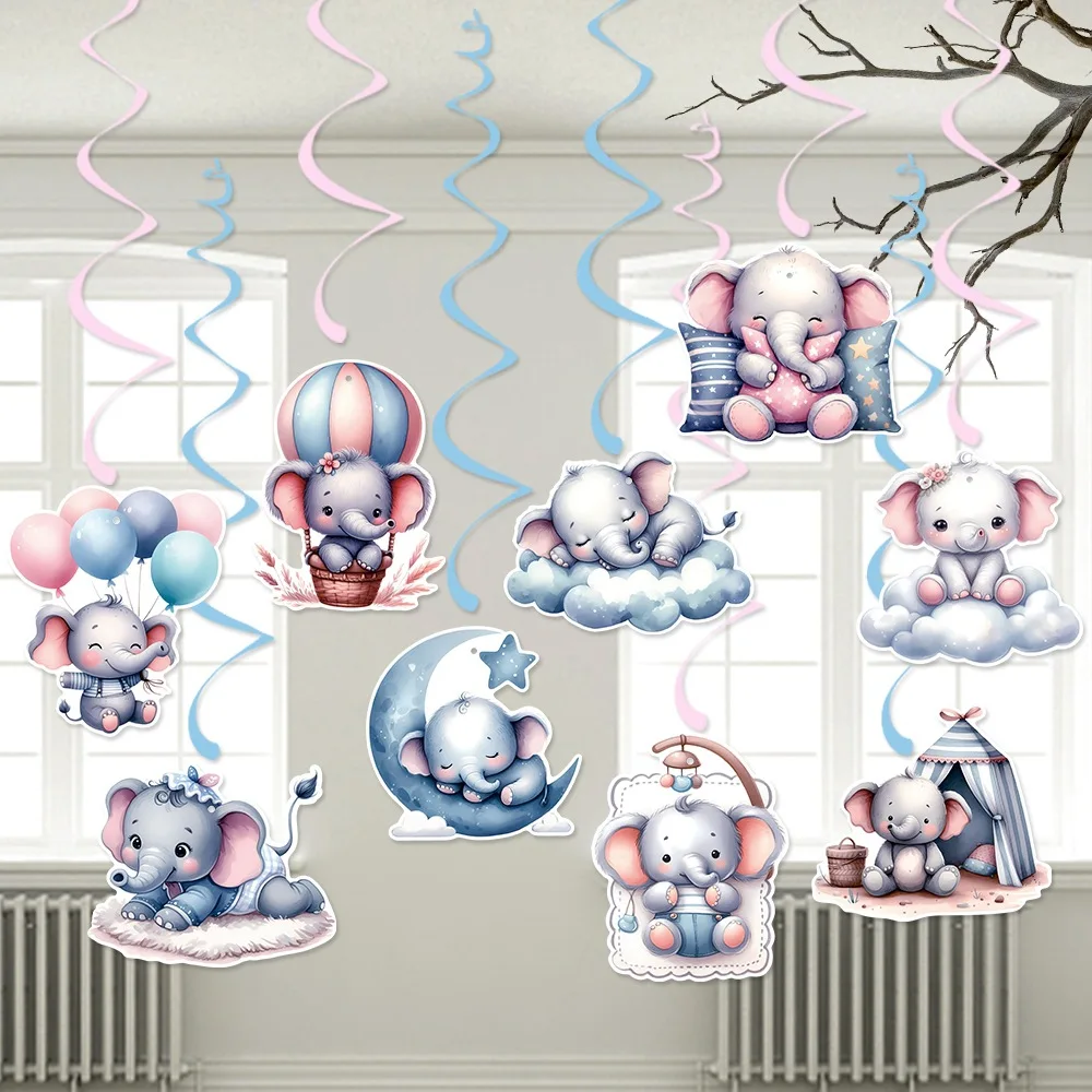 الأزرق الوردي الفيل كب كيك توبر الاطفال حفلة عيد ميلاد كعكة الديكور استحمام الطفل تفضل الجنس تكشف لوازم كعكة الحفلات #1