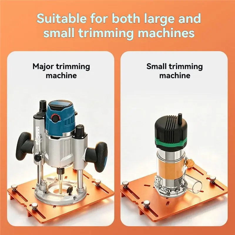 B03C-Aluminum Alloy Dual Scale Cutting Machine Base Plate For Woodworking Bench Grooving Trimming Router Bases Plates