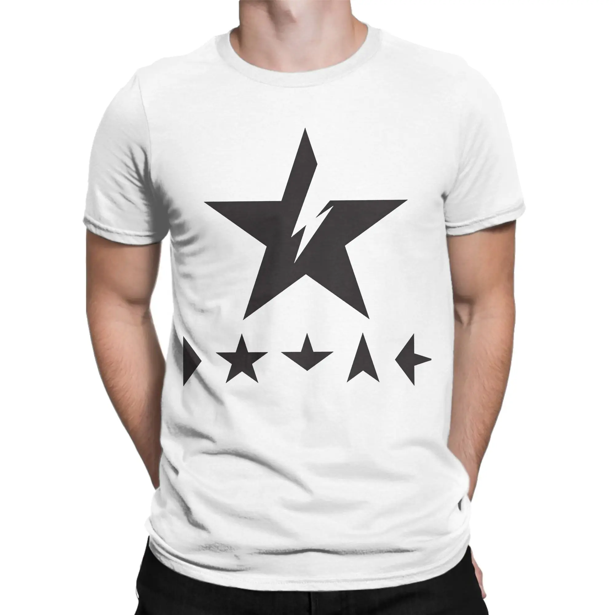Vintage Davids Bowied Blackstar Ziggy T-Shirt for Men Women O Neck Pure Cotton T Shirts Short Sleeve Tee Shirt Plus Size Clothes