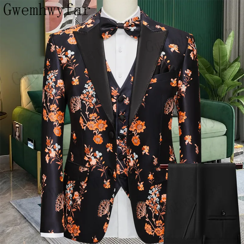 

Gwenhwyfar Classy Wedding Tuxedos Suits Slim Fit Bridegroom For Men Groomsmen Suit Male Formal Business (Jacket+Vest+Pants）